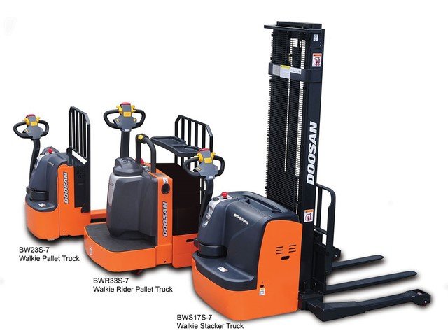 A forklift truck with items on it